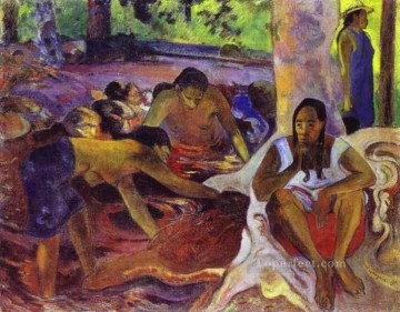 Paul Gauguin Painting - Las pescadoras de Tahití Postimpresionismo Primitivismo Paul Gauguin